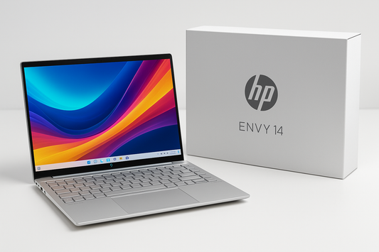 HP Envy 14 laptop product and package